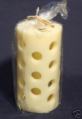 Funky Round 5 Cream Candle with Holes, Candles, Gifts  