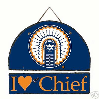 New Illinois Illini Illiniwek Chief Slate Wall Hanging  