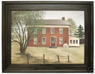 Primitive Old Brick Farmhouse Barnstar Print Country  