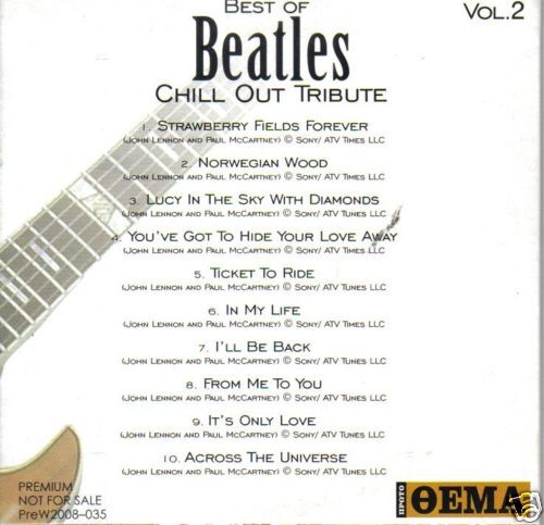 CD MUSIC BEST OF BEATLES CHILL OUT TRIBUTE VOL. 2 IN MY  