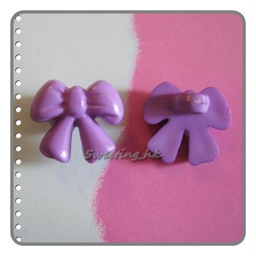 20 Bow Novelty Tiny Doll Button Scrapbooking PurpleK122  