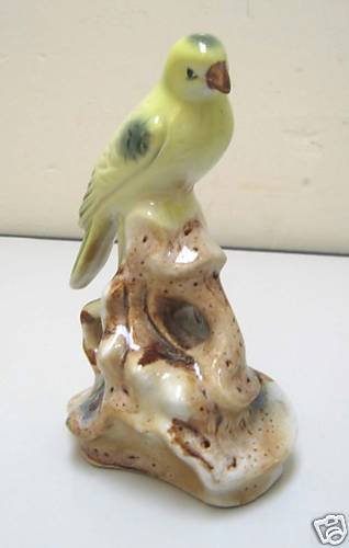 Pretty Parakeet Bird Figurine Made In Brazil  