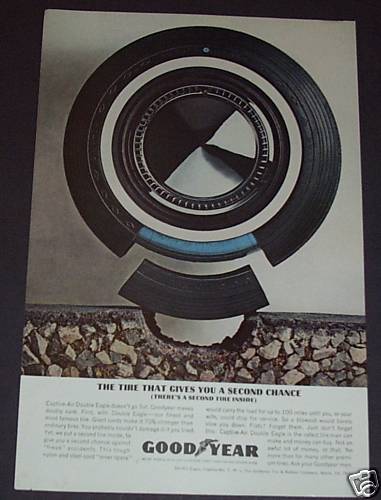 1962 MAGAZINE ADGOODYEAR CAPTIVE AIR DOUBLE EAGLE TIRE  