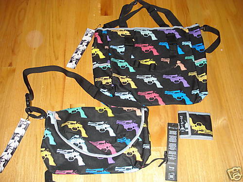 PIECE ANDY WARHOL LOOP NYC GUNS TOTE PURSE HANDBAG +  