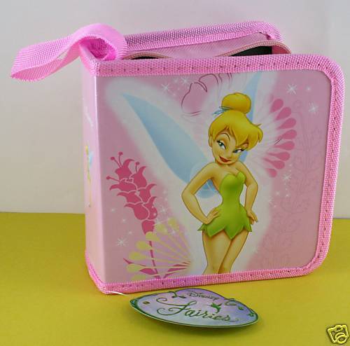 DISNEY TINKERBELL Pink CD PVC w/ Zipper CASE Holds 24  