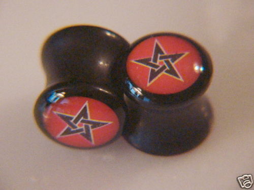 Logo Acrylic Plugs Pentagram 0 gauge 0g (p149 st2)  