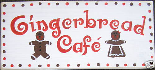 GINGERBREAD CAFE Kitchen Sign Plaque Christmas Decor HP  